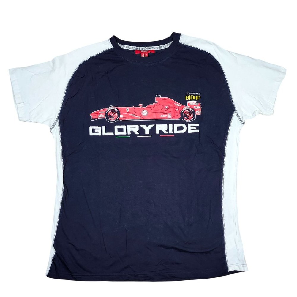 Scuderia Ferrari F1 Formula 1 Glory Ride Graphic T-Shirt Mens Navy White Size XL